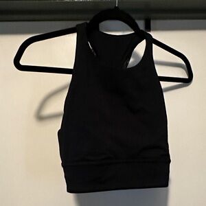 Lululemon black high neck sports bra sz 8